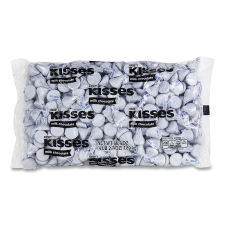 KISSES, Milk Chocolate, White Wrappers, 66.7 Oz Bag